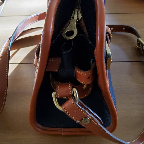 Vintage Dooney & Bourke All Weather Leather Crossbody in Blue + Dooney Duck Tag - Picture 6 of 10
